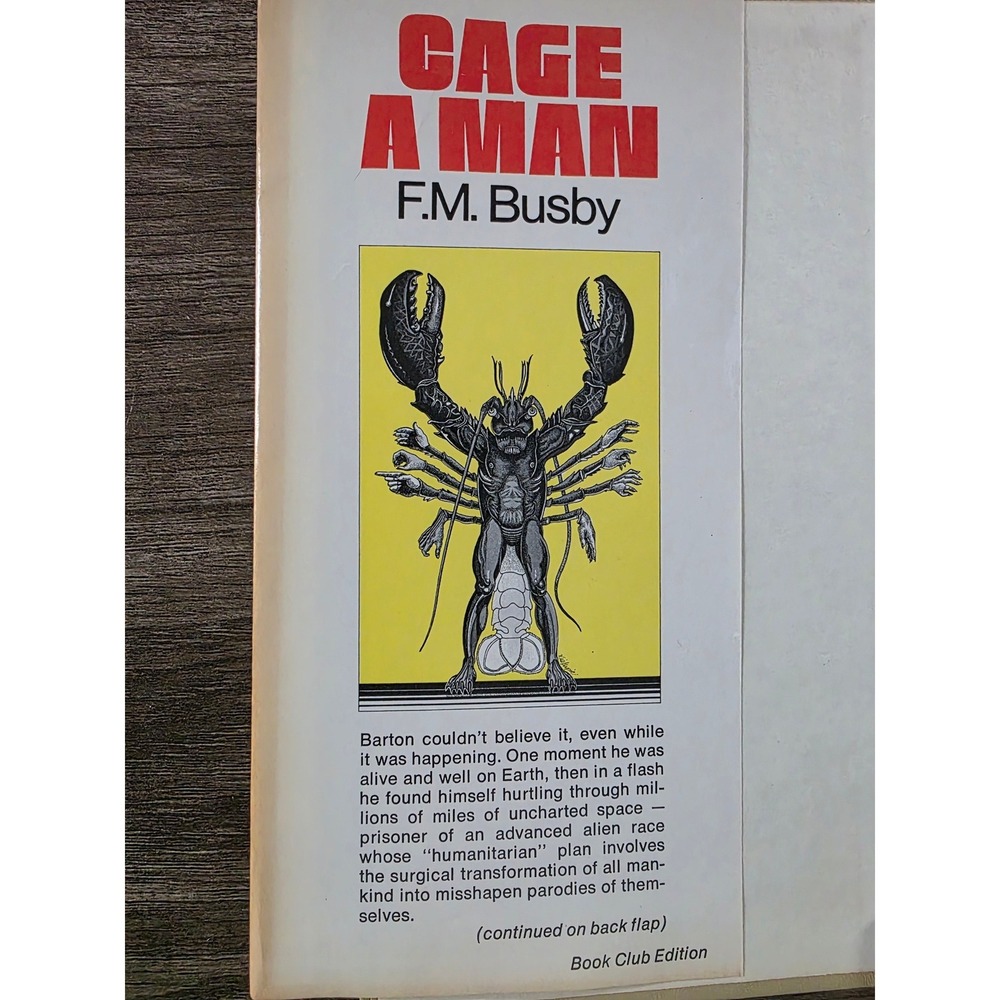 Cage a Man F.M. Busby 1973 Hardcover Book Club Edition Science‎ Fiction Vintage - Picture 3 of 4